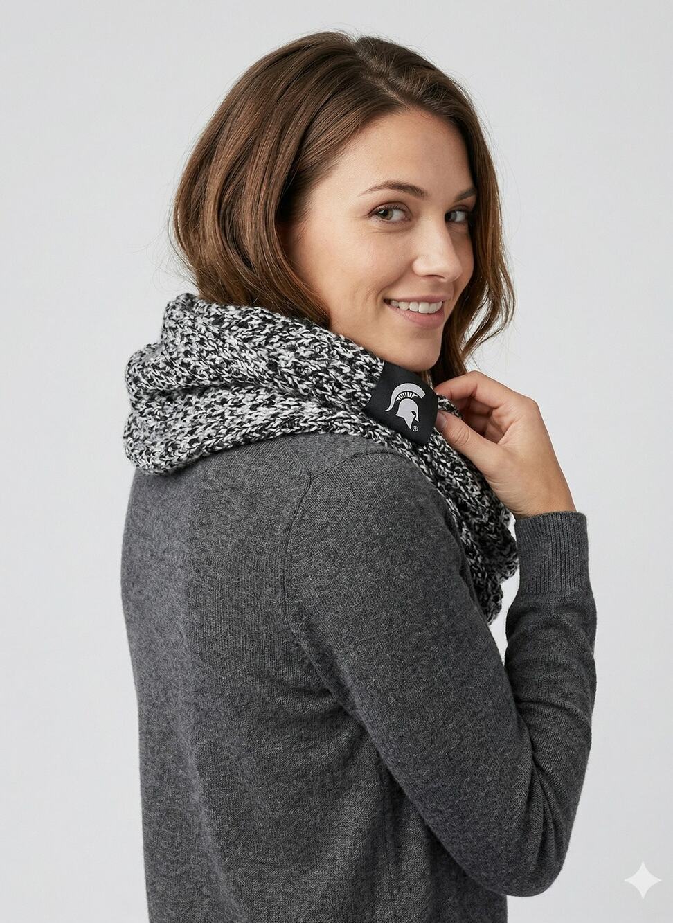 Michigan State Spartans Knit Infinity Scarf Green White
